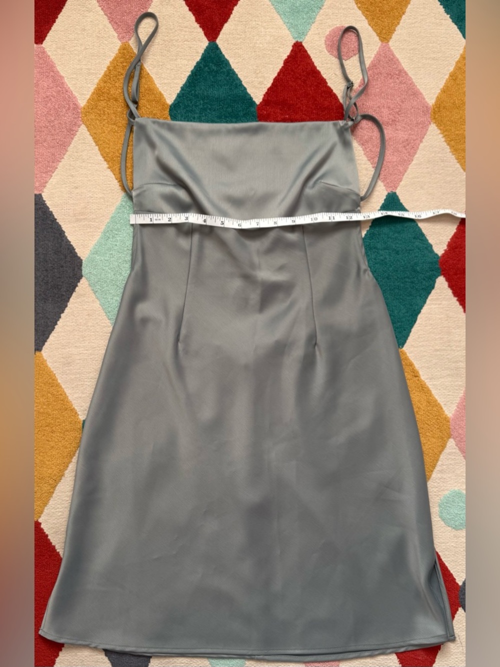 Fiesta Satin Backless Slip Dress - Gray - Size L